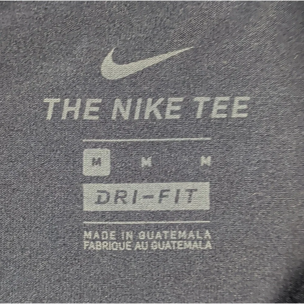 Nike Tee Dri Fit Navy Shirt Moisture Wicking Polyester Size S Gym Training EUC